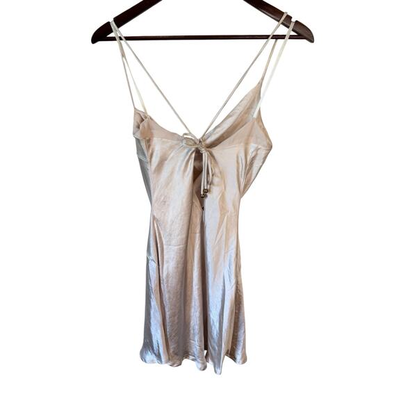 HELLO MOLLY NWT Desert Love Champagne Mini Dress Size Medium / US 6 Lace-Up Back - Picture 5 of 12